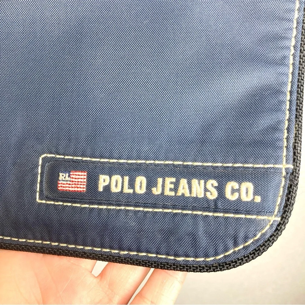 Polo Jeans Ralph Lauren Nylon Messenger Bag Navy Blue Ajustable Strap 14x10